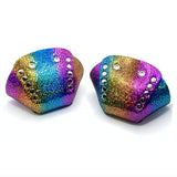 Rainbow Metallic Suede Roller Skate Toe Cap